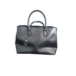 Lauren by Ralph Lauren Newbury Double Zip Laptop/Tote Satchel in Pewter NEW